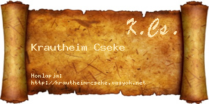 Krautheim Cseke névjegykártya